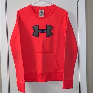 pink under armour crew neck sweatshirt